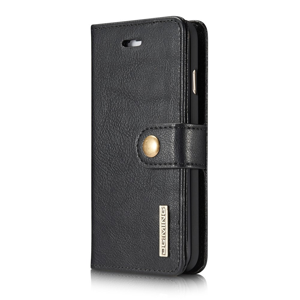 DG.MING Split Leather Wallet Cover with Detachable PC Back Shell for iPhone SE (2020) / SE (2022) / 8 / 7