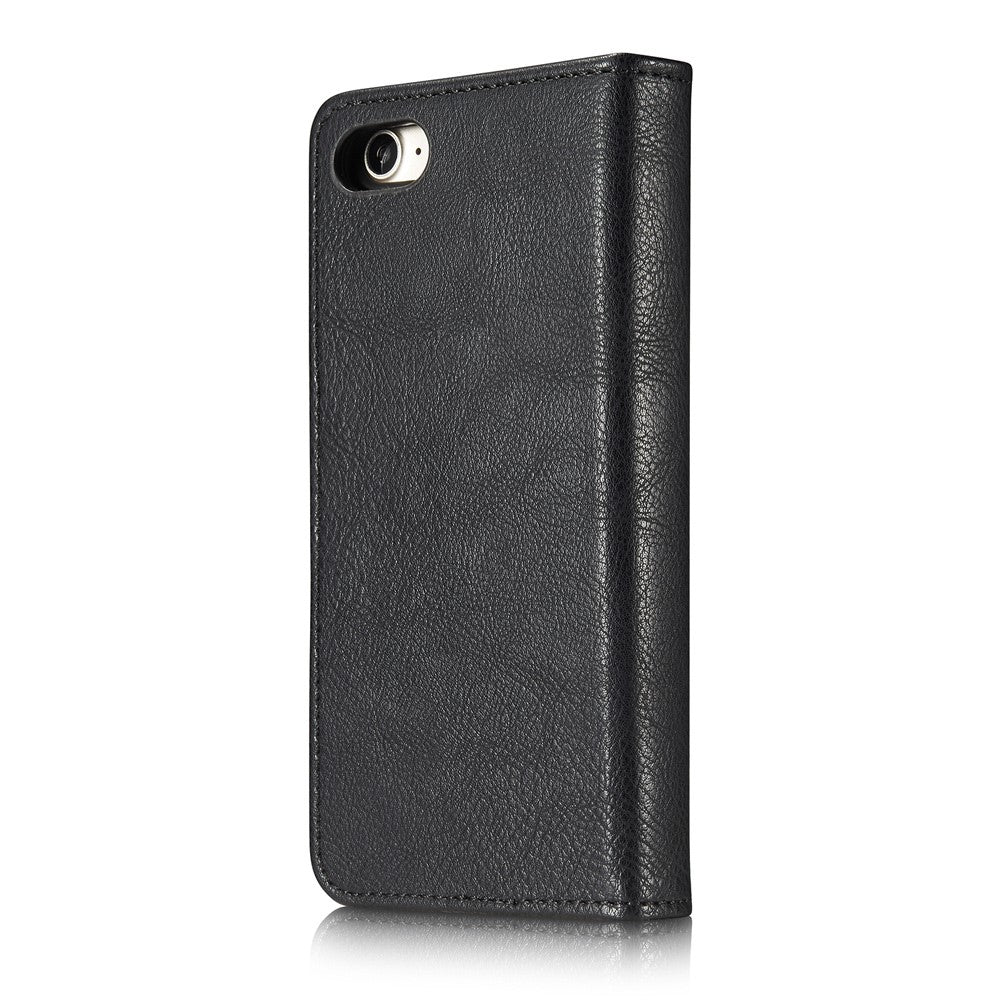 DG.MING Split Leather Wallet Cover with Detachable PC Back Shell for iPhone SE (2020) / SE (2022) / 8 / 7