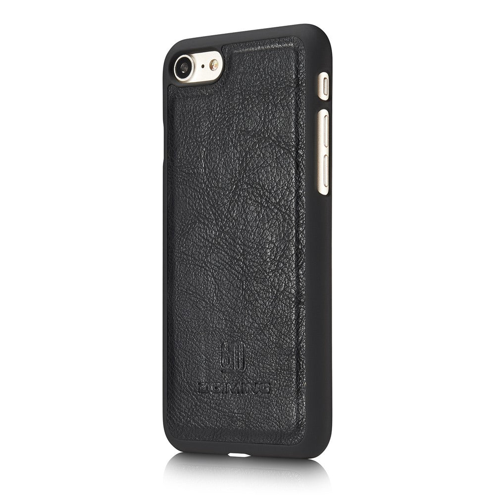 DG.MING Split Leather Wallet Cover with Detachable PC Back Shell for iPhone SE (2020) / SE (2022) / 8 / 7