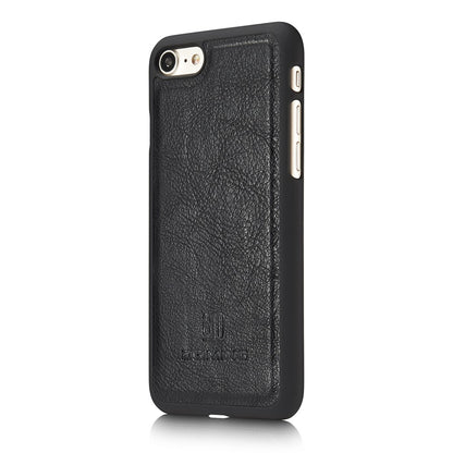 DG.MING Split Leather Wallet Cover with Detachable PC Back Shell for iPhone SE (2020) / SE (2022) / 8 / 7