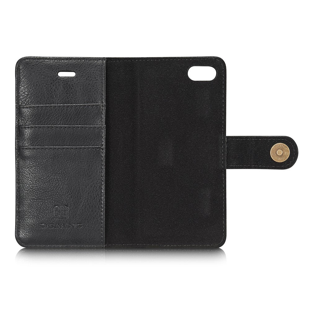 DG.MING Split Leather Wallet Cover with Detachable PC Back Shell for iPhone SE (2020) / SE (2022) / 8 / 7