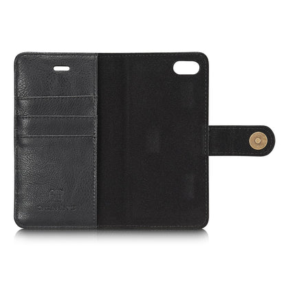 DG.MING Split Leather Wallet Cover with Detachable PC Back Shell for iPhone SE (2020) / SE (2022) / 8 / 7