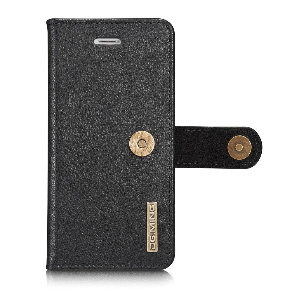 DG.MING Split Leather Wallet Cover with Detachable PC Back Shell for iPhone SE (2020) / SE (2022) / 8 / 7