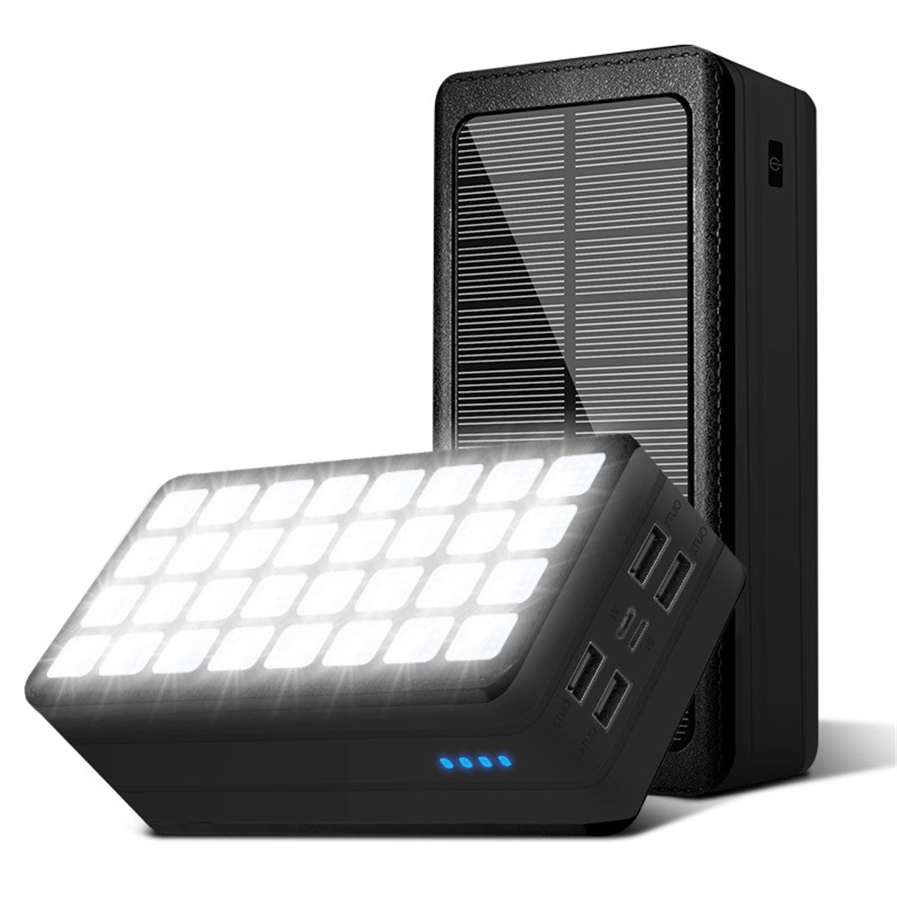 PSOOO PS-900 Solar Powerbank 50000 mAh – 4 USB-Ausgänge, 32 LED Campinglampe, Solar-Ladegerät