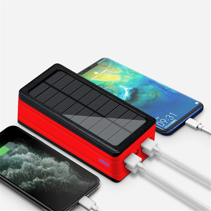 PSOOO PS-900 Solar Powerbank 50000 mAh – 4 USB-Ausgänge, 32 LED Campinglampe, Solar-Ladegerät