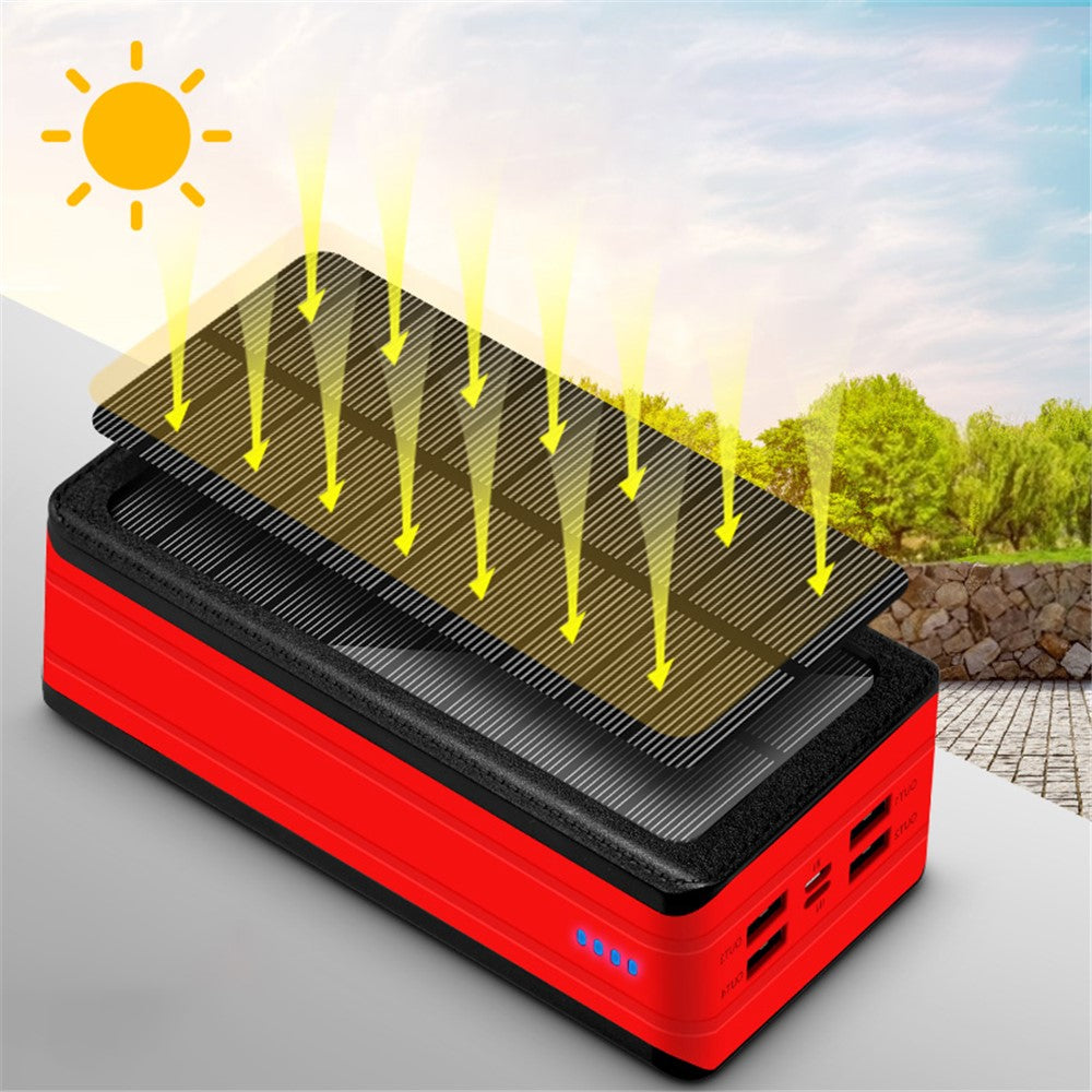 PSOOO PS-900 Solar Powerbank 50000 mAh – 4 USB-Ausgänge, 32 LED Campinglampe, Solar-Ladegerät