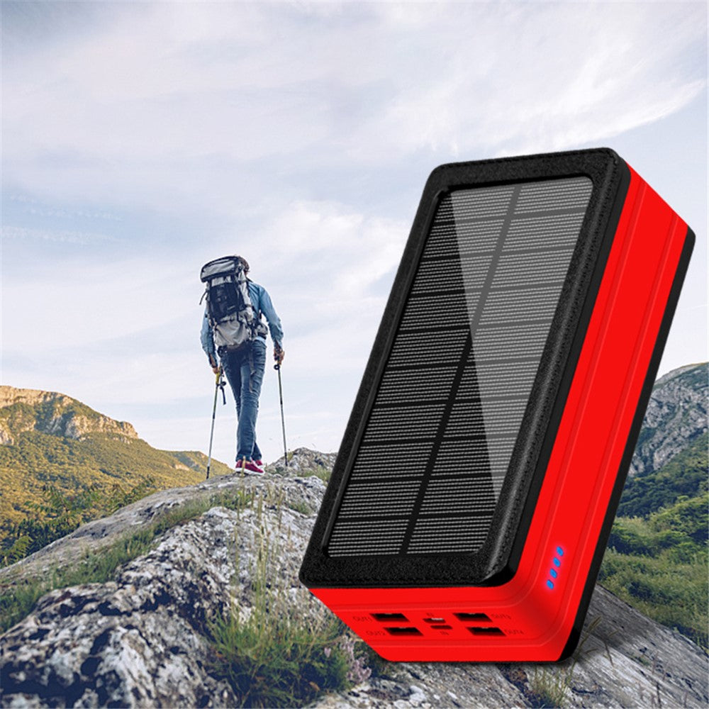 PSOOO PS-900 Solar Powerbank 50000 mAh – 4 USB-Ausgänge, 32 LED Campinglampe, Solar-Ladegerät