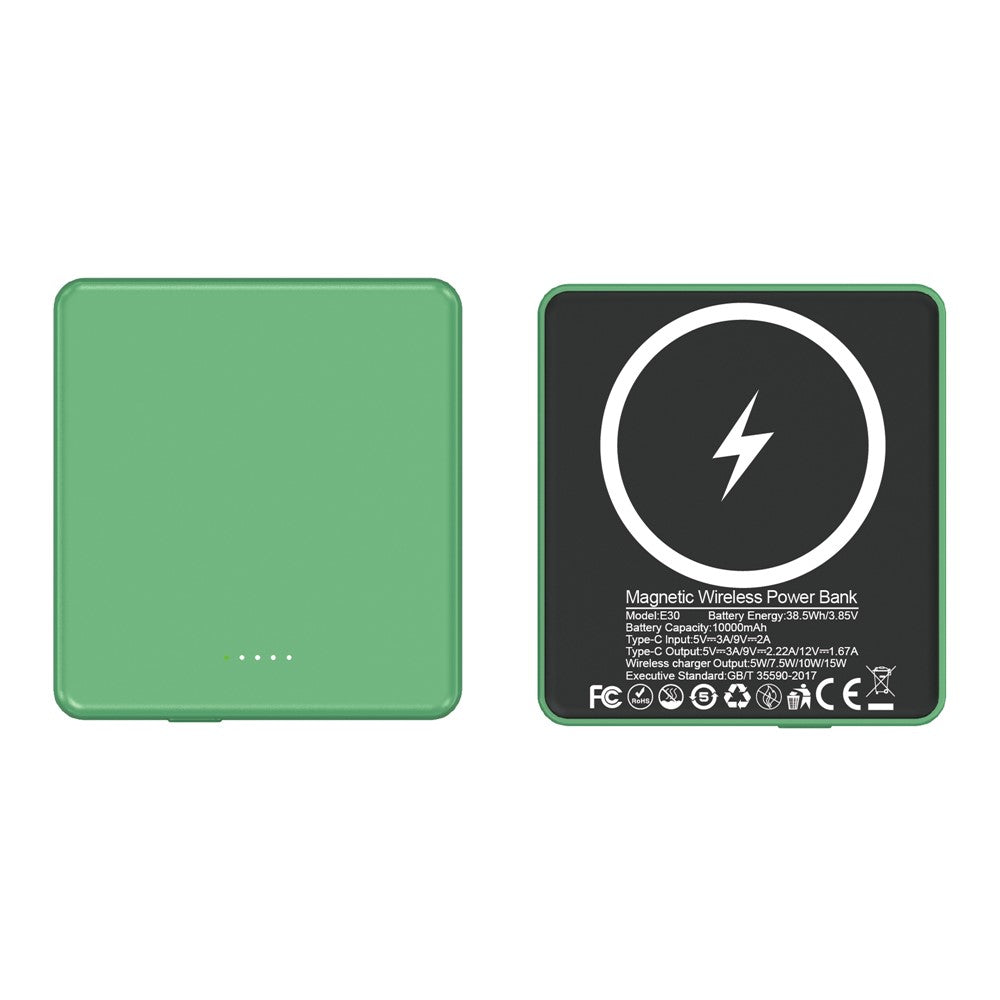 E30 10000mAh Magnetic Power Bank – 15W Wireless Charging + PD/QC 20W Schnellladung