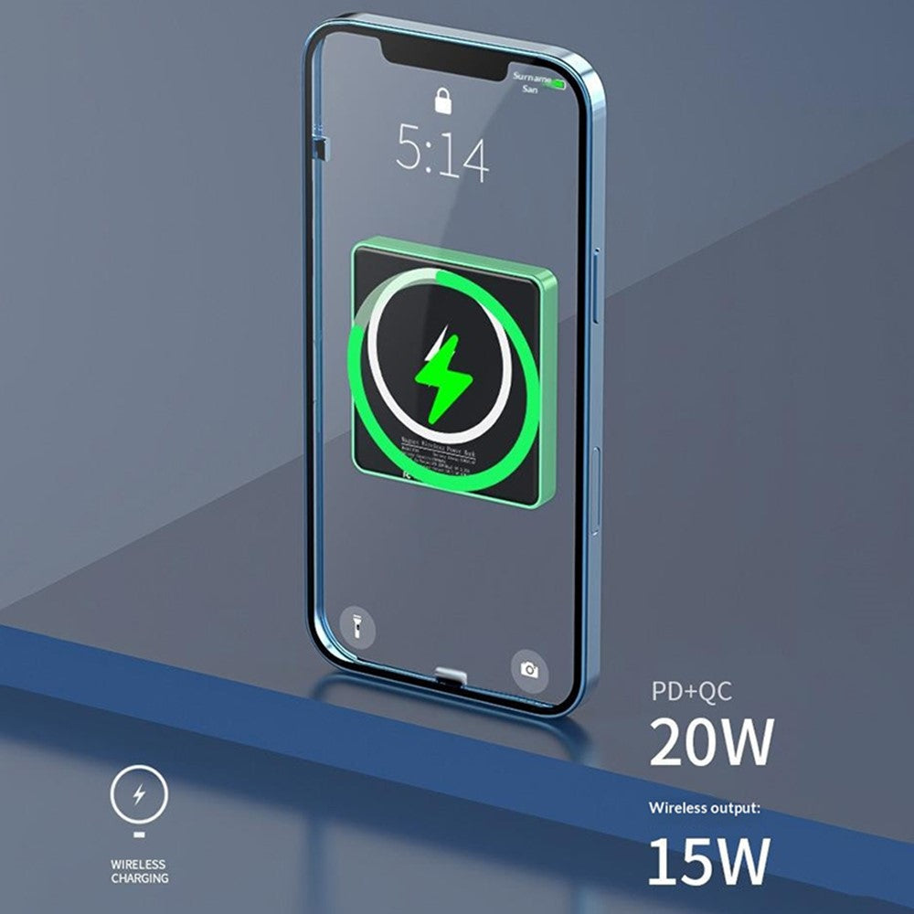 E30 10000mAh Magnetic Power Bank – 15W Wireless Charging + PD/QC 20W Schnellladung