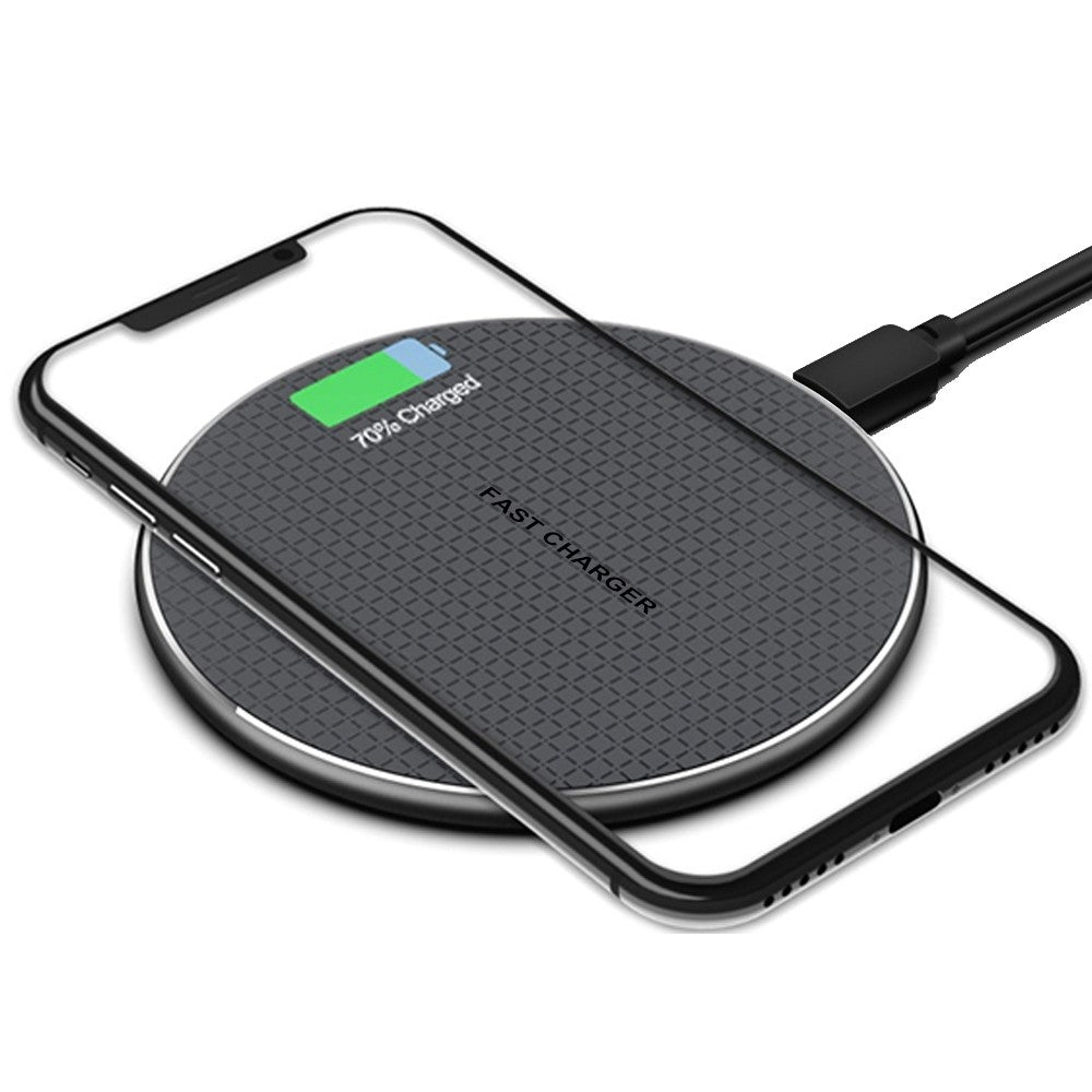 Q25 15W Qi Wireless Charger Metal Phone Ultra-Thin Fast Charging Pad