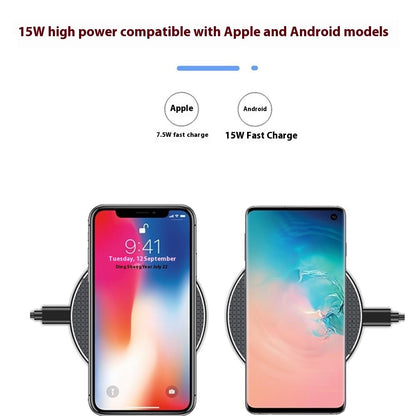 Q25 15W Qi Wireless Charger Metal Phone Ultra-Thin Fast Charging Pad