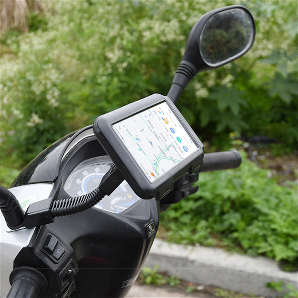 S2102 Motorcycle Phone Bag Bicycle Rear View Mirror Mount Holder Stand Waterproof Case Cover
