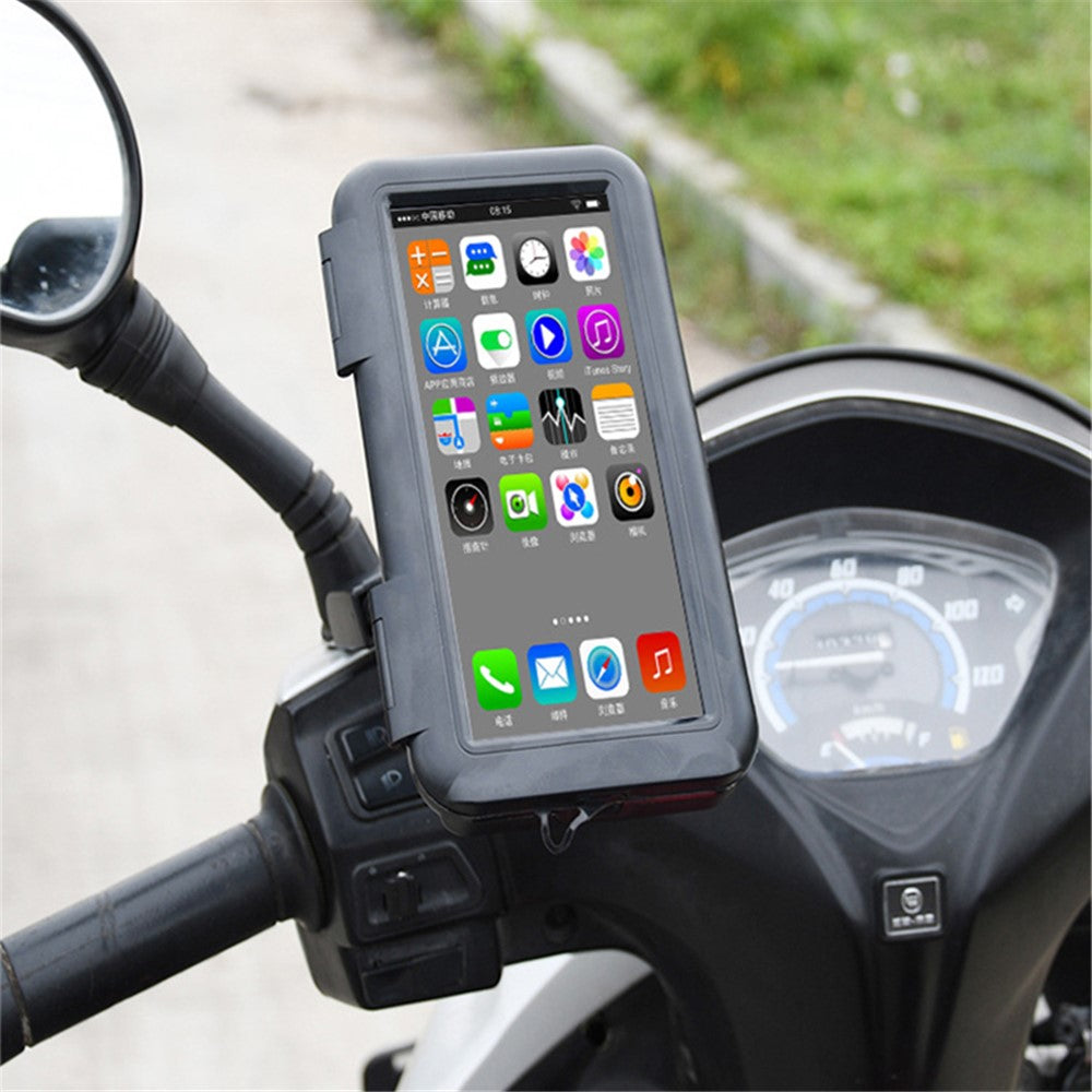 S2102 Motorcycle Phone Bag Bicycle Rear View Mirror Mount Holder Stand Waterproof Case Cover