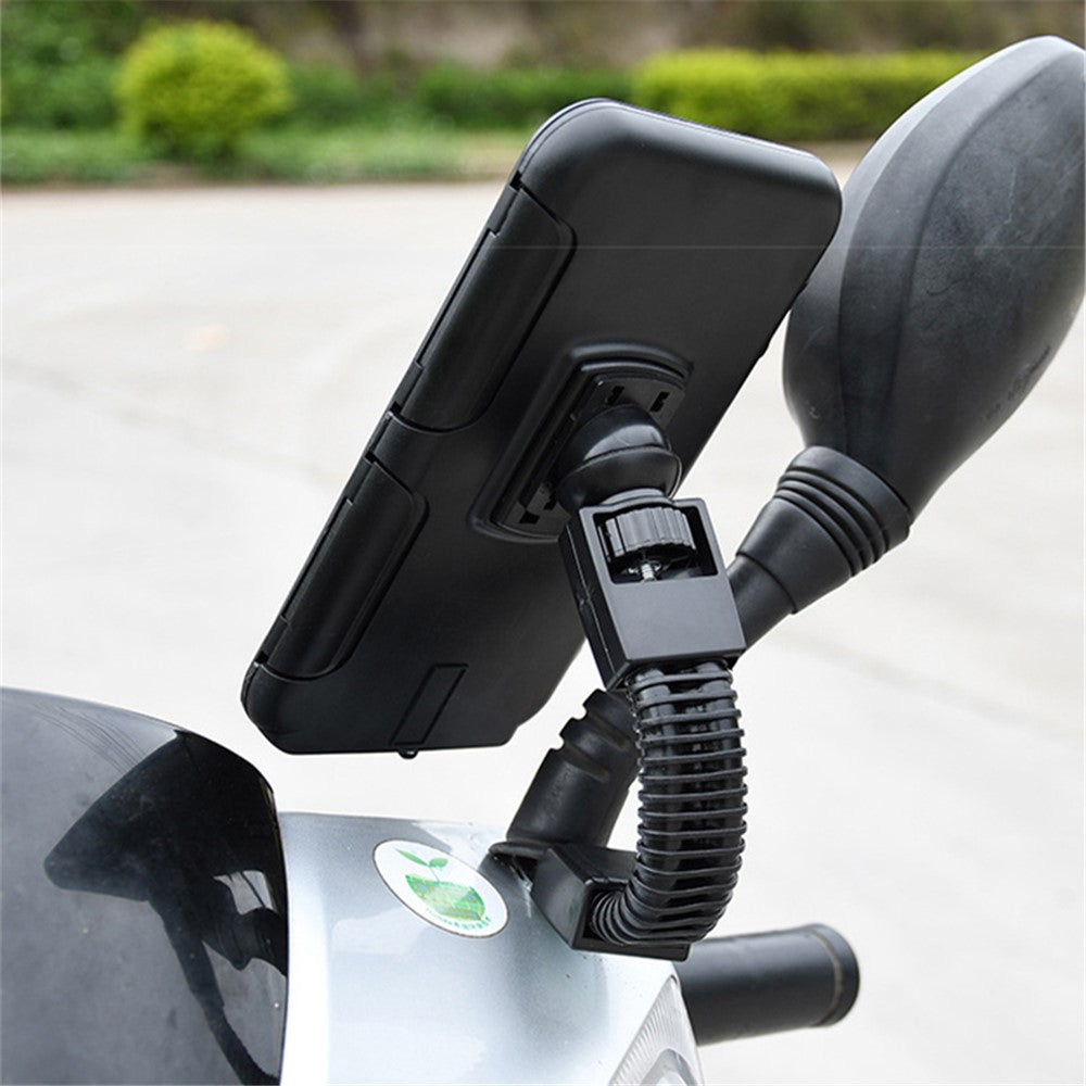 S2102 Motorcycle Phone Bag Bicycle Rear View Mirror Mount Holder Stand Waterproof Case Cover