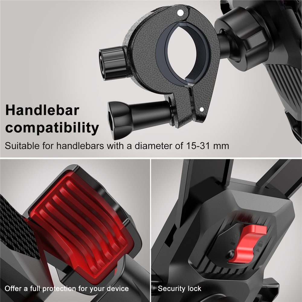 JOYROOM JR-ZS288 Bike Phone Mount Quick Release Bicycle Handlebar Phone Holder Bike Phone Bracket for 4.7-7 inch Cell Phones
