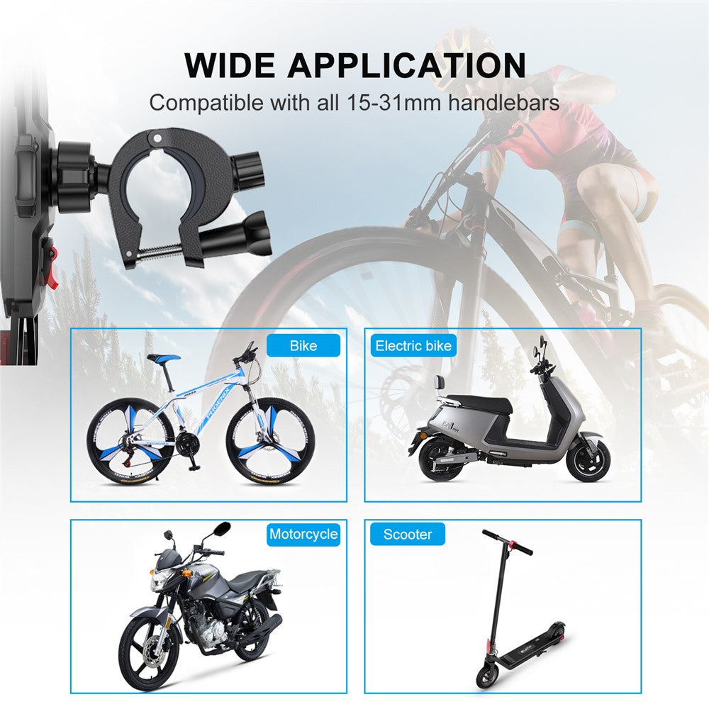 JOYROOM JR-ZS288 Bike Phone Mount Quick Release Bicycle Handlebar Phone Holder Bike Phone Bracket for 4.7-7 inch Cell Phones