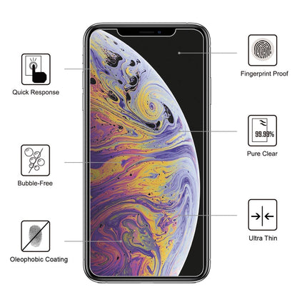 For Apple iPhone 11 Pro Max 6.5 inch (2019)/XS Max 9H Screen Tempered Glass Protector Film 0.25mm Arc Edge