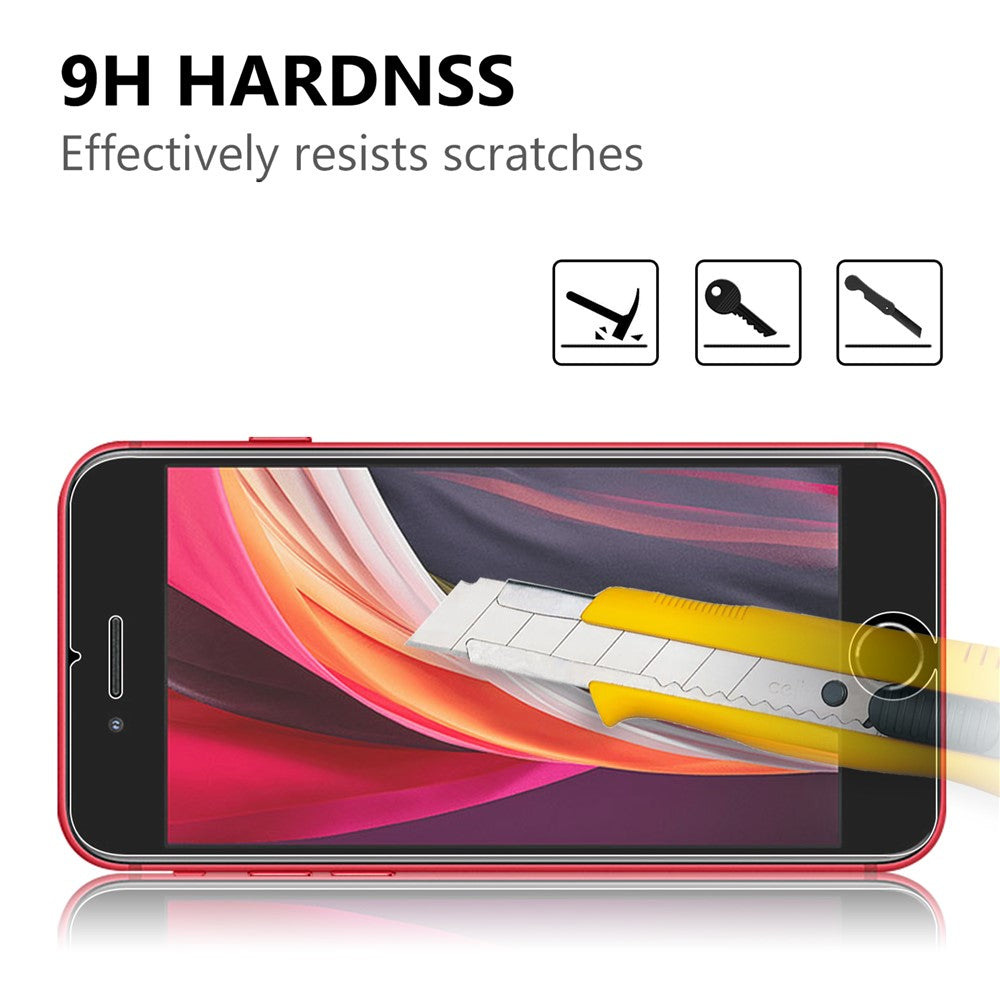 For iPhone 7 / 8 / SE (2020) / SE (2022) 4.7 inch 2.5D Arc Edge 9H Hardness Anti-explosion Dustproof Tempered Glass Screen Film