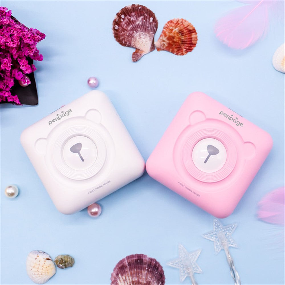PERIPAGE Mini Portable Wireless Bluetooth-compatible Thermal Printer Photo Label Memo Paper Printer
