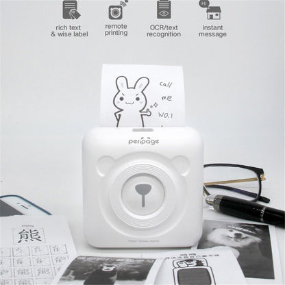 PERIPAGE Mini Portable Wireless Bluetooth-compatible Thermal Printer Photo Label Memo Paper Printer