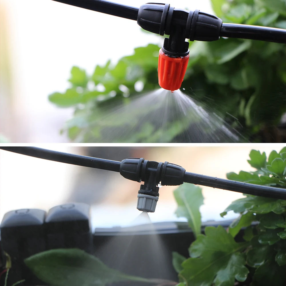 15-teiliges Nebeldüsen-Set für Gartenbewässerung – 1/4” Sprühdüsen mit Verriegelung für 4/7 mm Schlauch