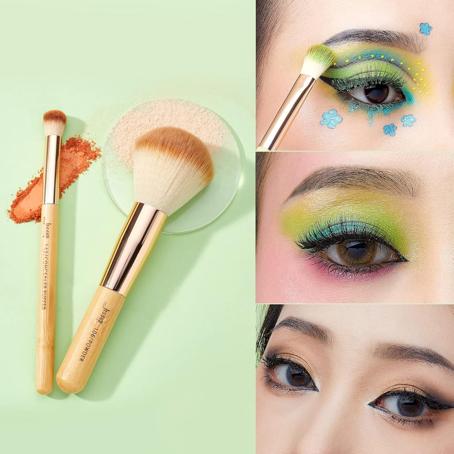 Jessup Make-Up-Pinsel-Set Aus Bambus T135, 25 Stück, Grundierung, Puder,