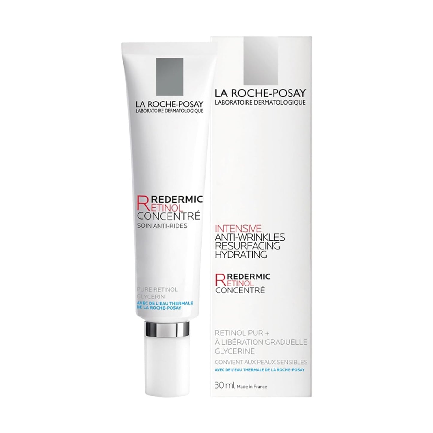 La Roche Posay Hydratisierende Anti-Aging Gesichtscreme, Mit Retinol, Für Reife, Empfindliche Haut, Mildert Altersflecken Und Fältchen, Mit Thermalwasser, Redermic Retinol, 30 Ml