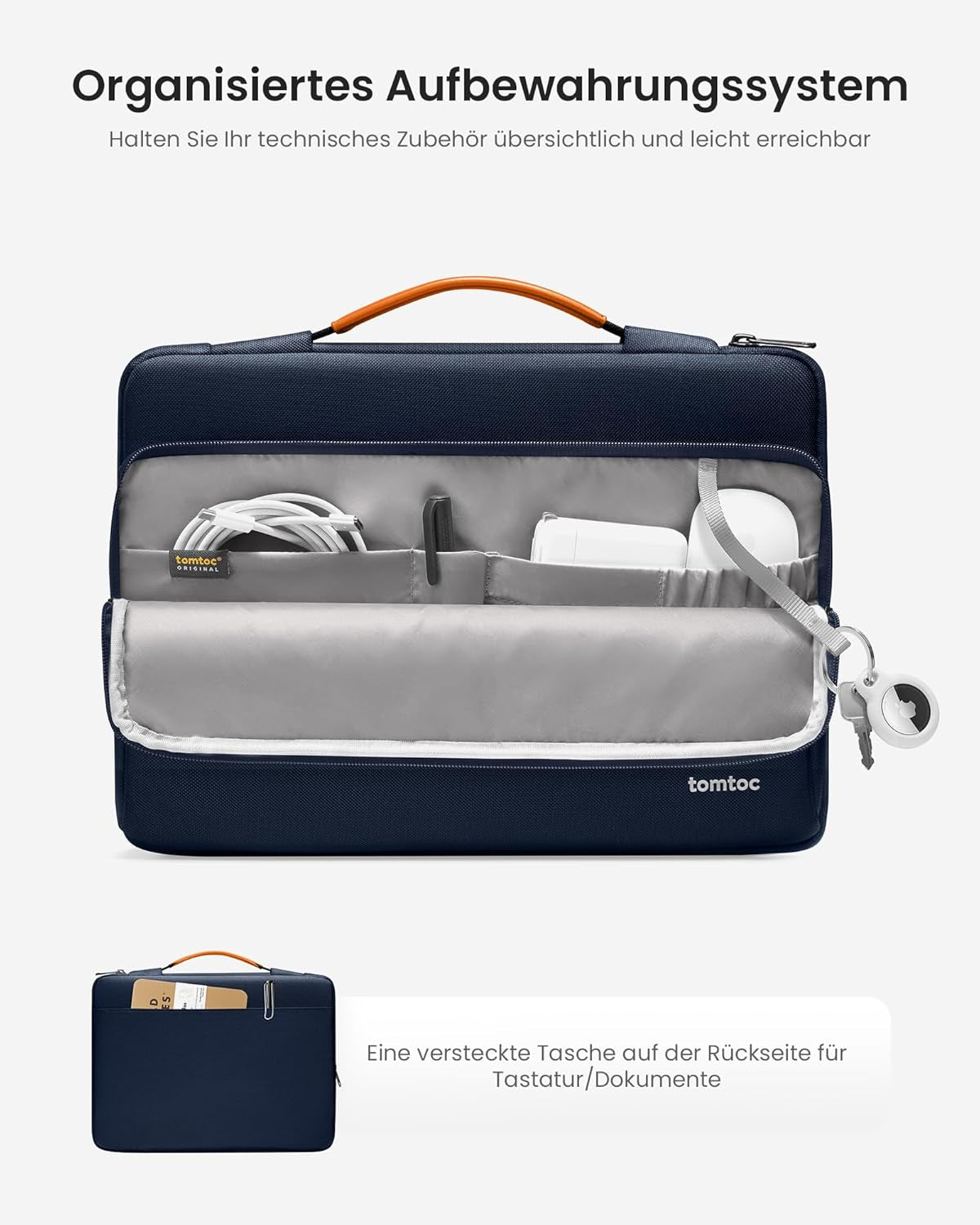 Tomtoc 360° Laptoptasche Für 15-Zoll Macbook Air M5/A3448 2026, M4/A3241 M3/A3114 M2/A2941, 15" Macbook Pro A1990 A1707, 15" Surface Laptop 7Th/6/5, Wasserabweisend Notebooktasche Für Pendeln