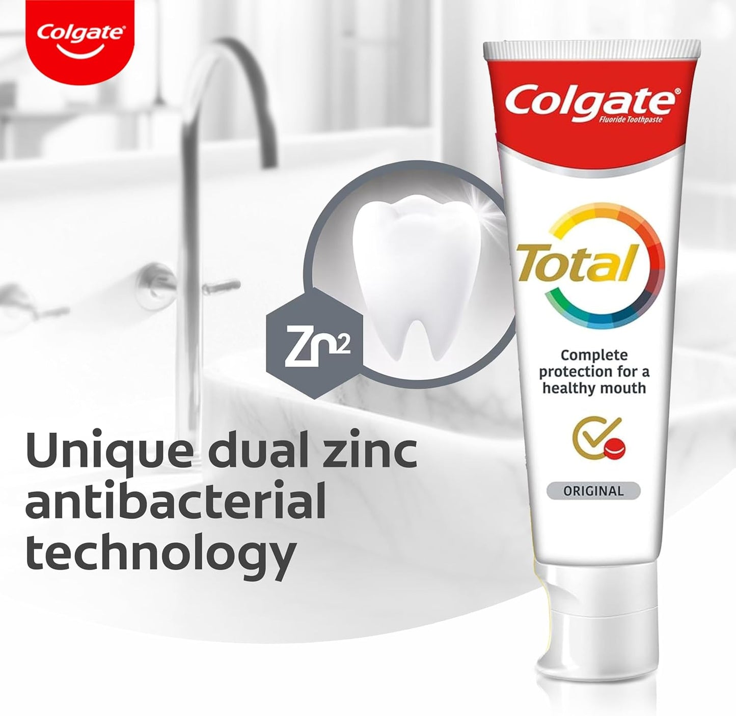 Colgate Zahnpasta Total Original Zahncreme Gegen Karies Und Plaque. Schützt Den Zahnschmelz, 4X100Ml