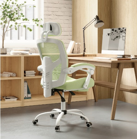Ergonomischer Bürostuhl mit Fußstütze – Lendenkissen & gepolsterte Armlehnen