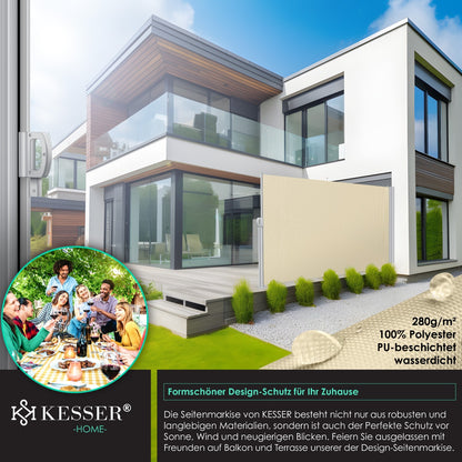 KESSER® Alu Seitenmarkise Ausziehbar Markise Wind Sonne Sicht Schutz Seitenrollo