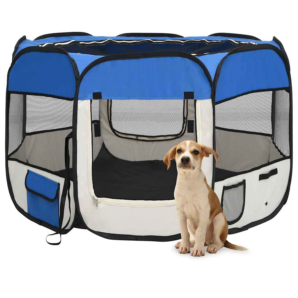 Faltbarer Welpenlaufstall mit Tragetasche – Hundebox & Spielgehege für Zuhause & unterwegs