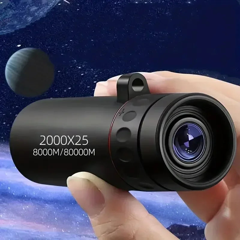 HD Monokular-Teleskop 2000×25 – Kompaktes Outdoor-Fernrohr mit Smartphone-Halter