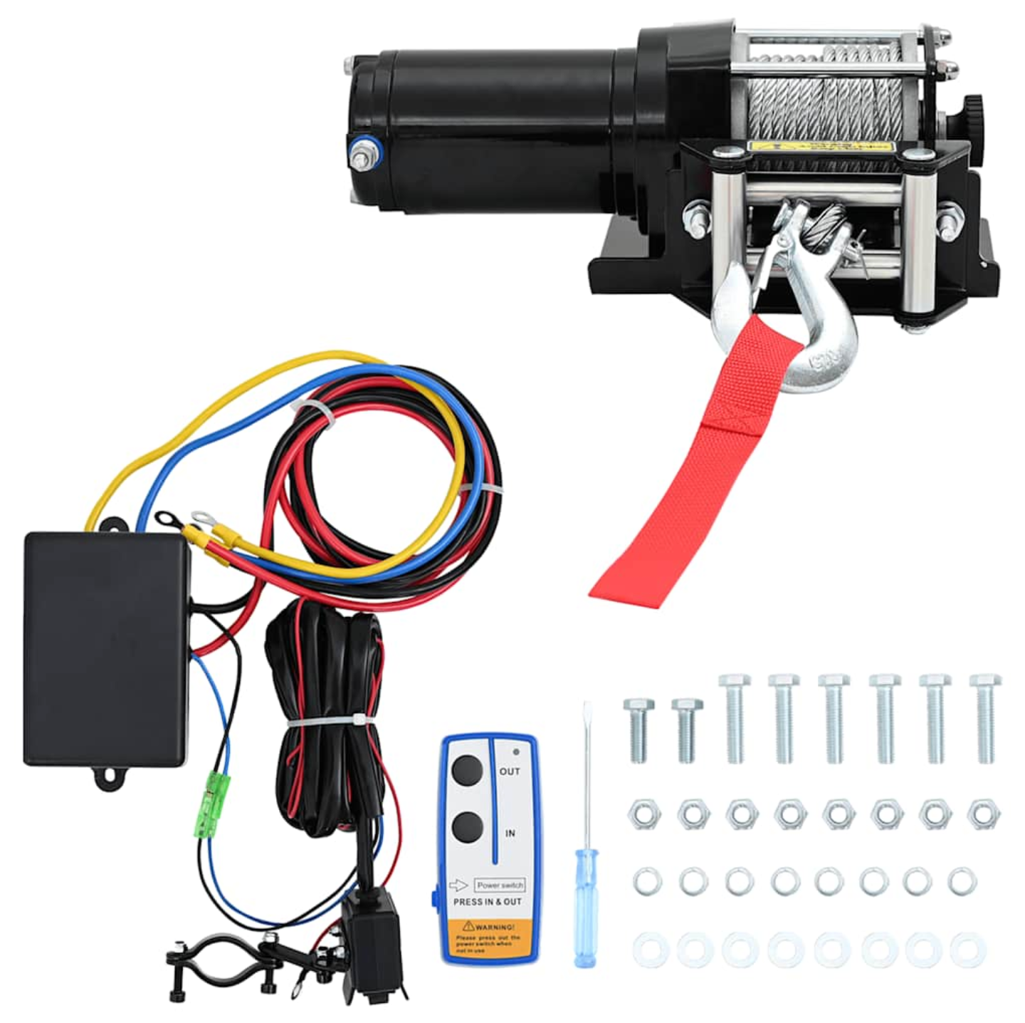 12V elektrische Seilwinde mit Kabel-Fernbedienung – Kraftvolle Winde für Auto &
