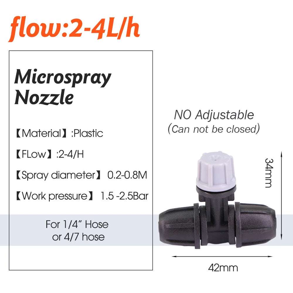 15-teiliges Nebeldüsen-Set für Gartenbewässerung – 1/4” Sprühdüsen mit Verriegelung für 4/7 mm Schlauch