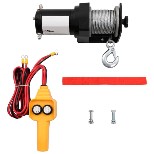 12V elektrische Seilwinde mit Kabel-Fernbedienung – Kraftvolle Winde für Auto & Anhänger
