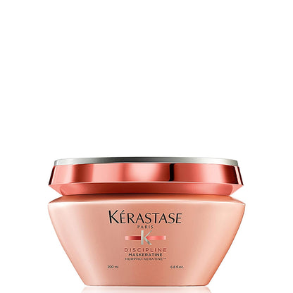 Kérastase Haarmaske Für Widerspenstiges Und Strapaziertes Haar, Glättend Mit Anti-Frizz Effekt, Maskératine Maske, Discipline, 200 Ml