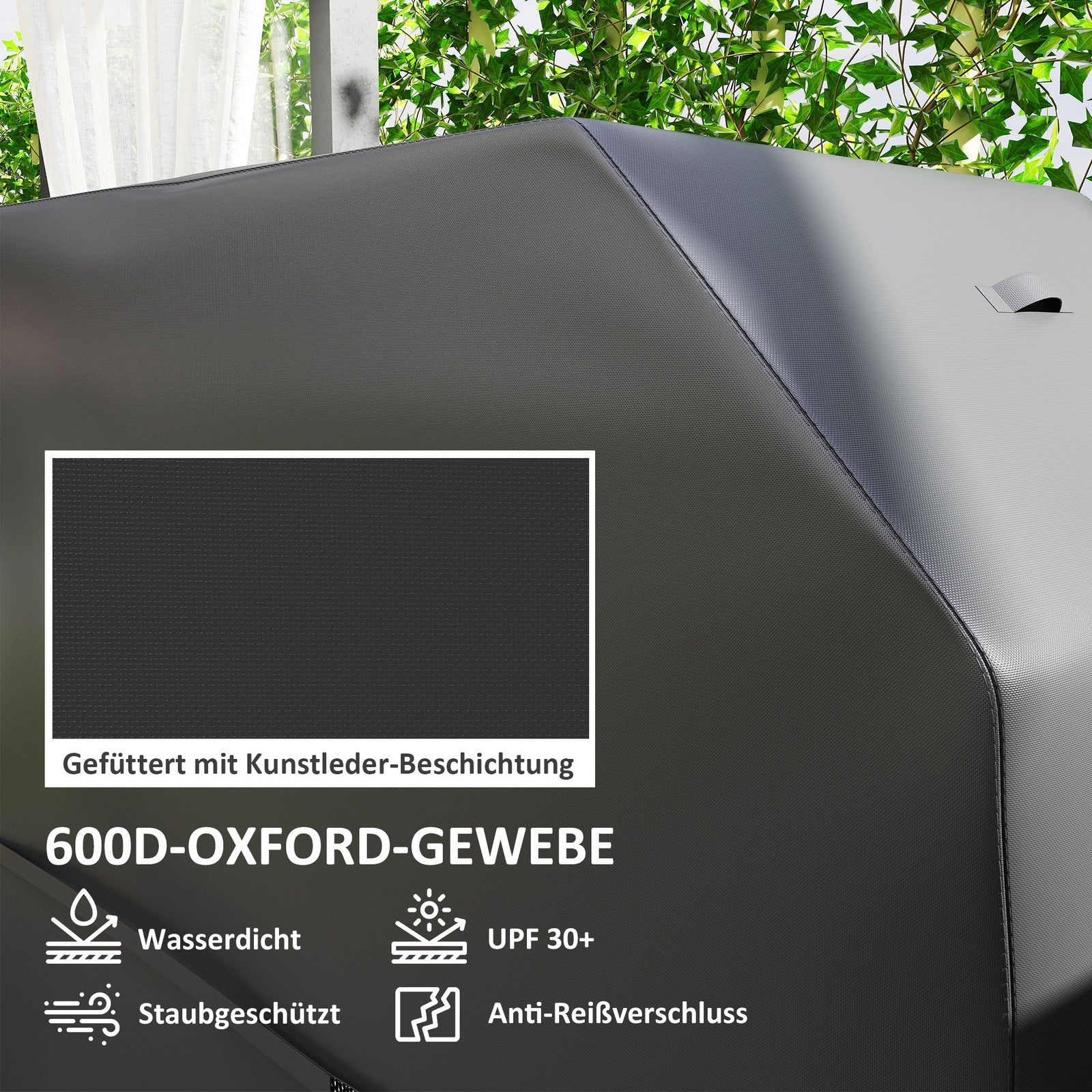 Grillabdeckung BBQ Abdeckung Gasgrill Abdeckhaube Mit Klettverschlüs