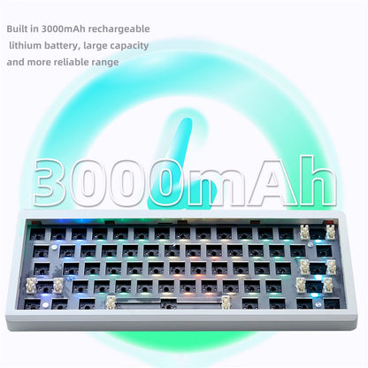 GMK61 Hot-Swappable RGB Wireless+USB Wired+Bluetooth-compatible Mechanical Keyboard Kit