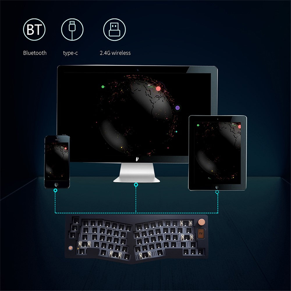 ABM066 2.4G Wireless+USB Wired+Bluetooth-compatible Mechanical Gasket-mount Keyboard Kit