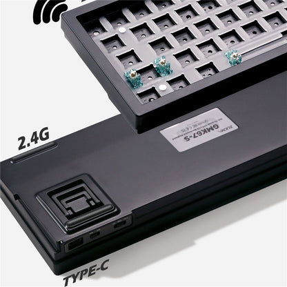GMK67-S Hot Swappable Wireless+Wired+Bluetooth-compatible Keyboard Kit with Screen, RGB Backlight