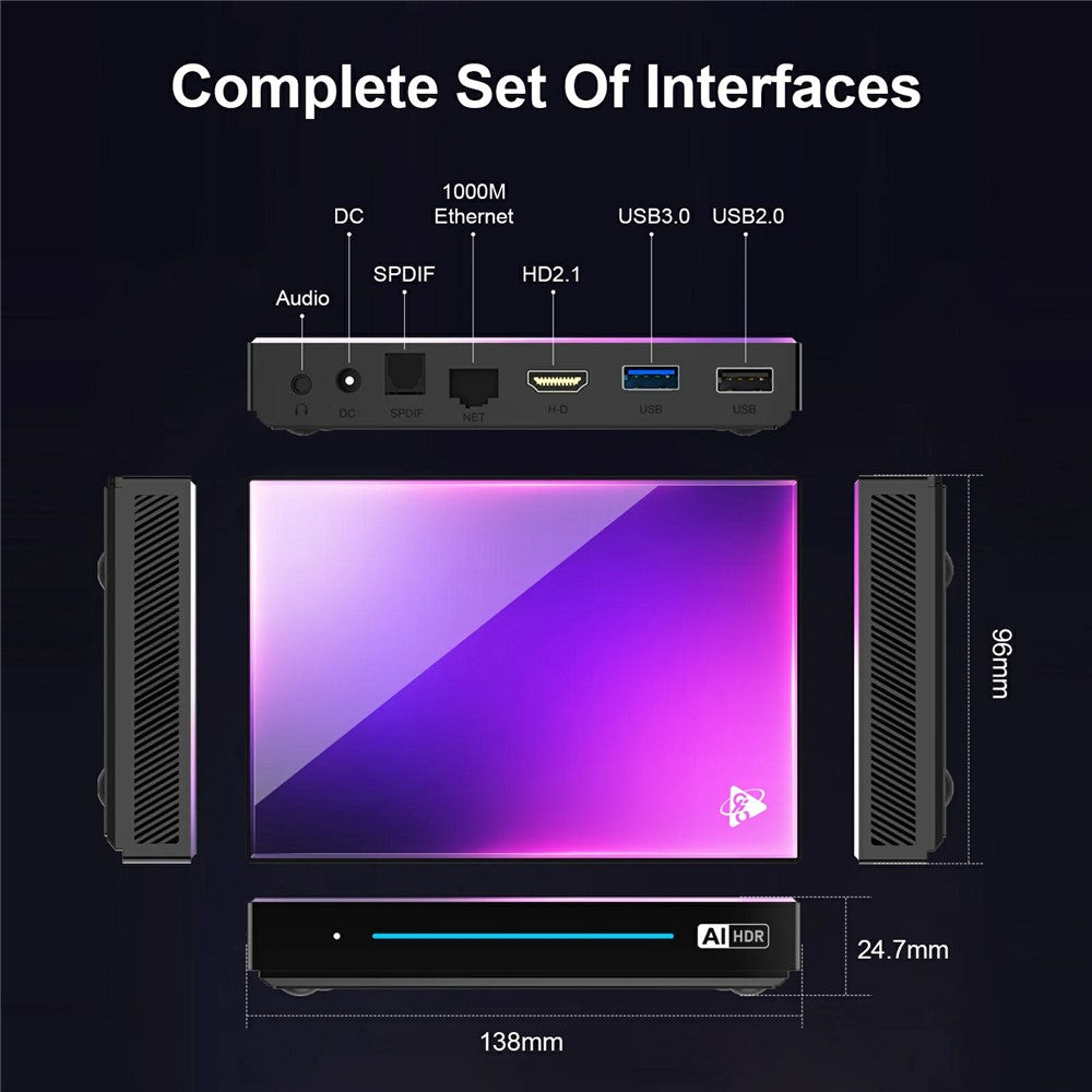 H96 Max M9 Set Top Box Android 14.0 4GB RAM 32GB ROM WiFi6 1000M LAN BT5.4 TV Box
