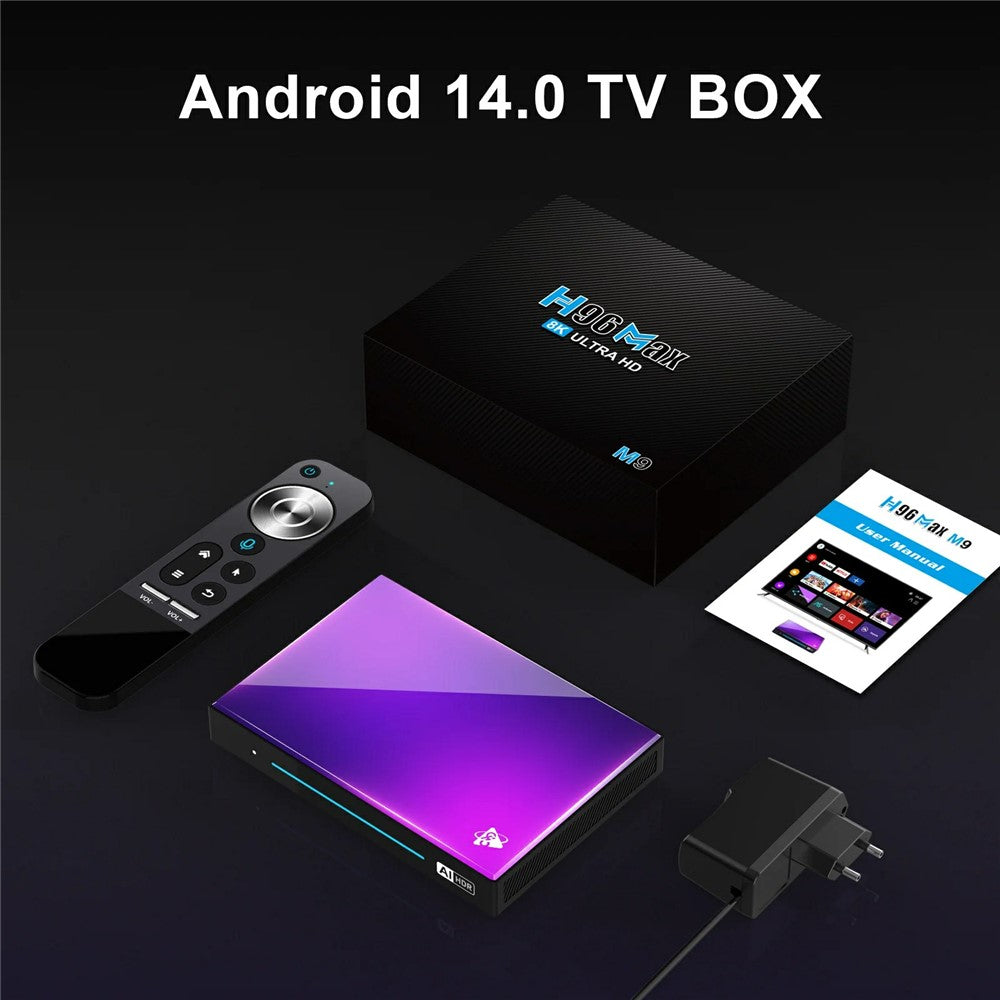 H96 Max M9 Set Top Box Android 14.0 4GB RAM 32GB ROM WiFi6 1000M LAN BT5.4 TV Box