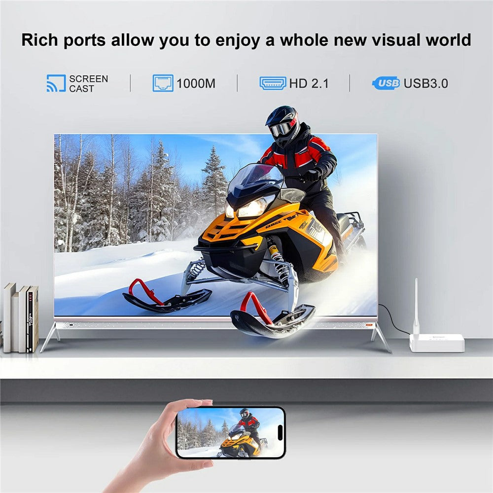 H96 Max M12 8K Ultra HD Android TV Box 8GB RAM 128GB ROM WiFi6 BT5.4 Media Player