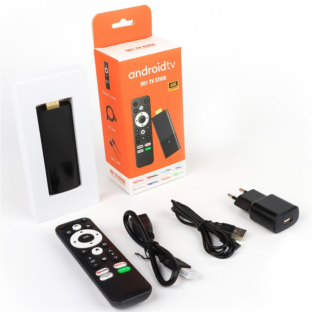 S01 2+16GB Remote Control 10bit HD TV Stick Android 2.4G / 5G Dual-Band WiFi Bluetooth-compatible Media Player
