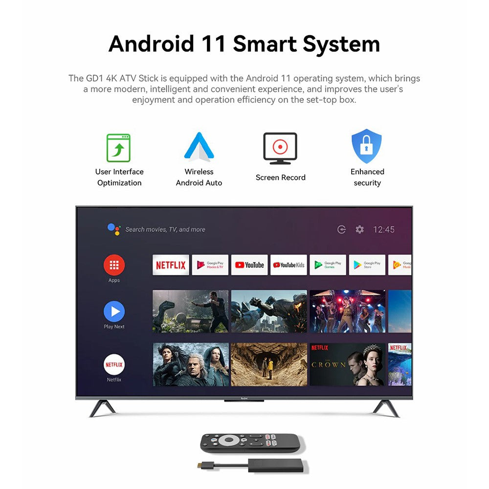 DCOLOR GD1 2G+16G Android 14 TV Stick 4K HD Streaming Device Google Chromecast TV Setup Box