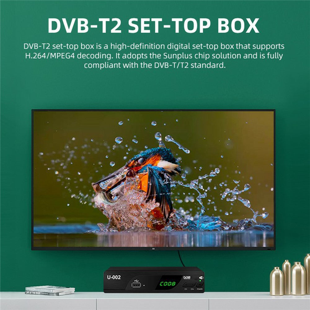 H.264 DVB-T2 U-002 WiFi TV Box Smart 1080P TV Box