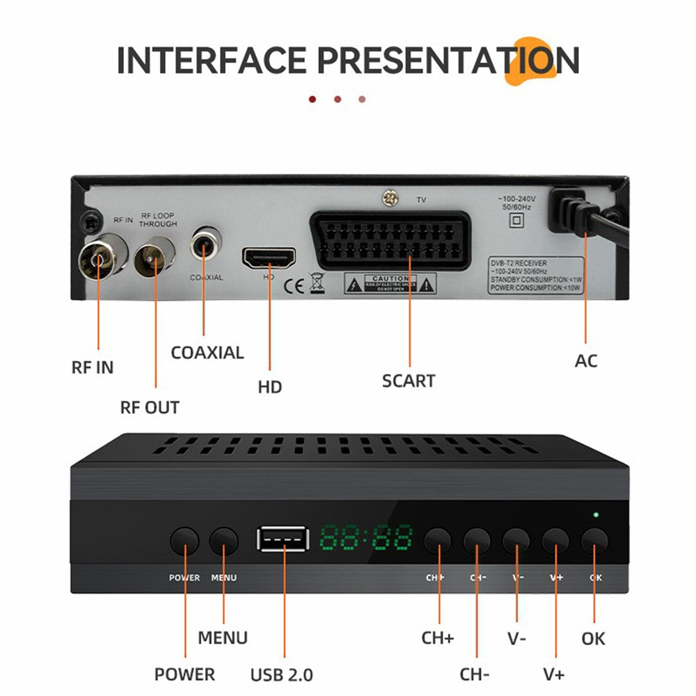 JN-821T2 512MB 10Bit TV Set-Top Box 1080P HD WiFi Media Player