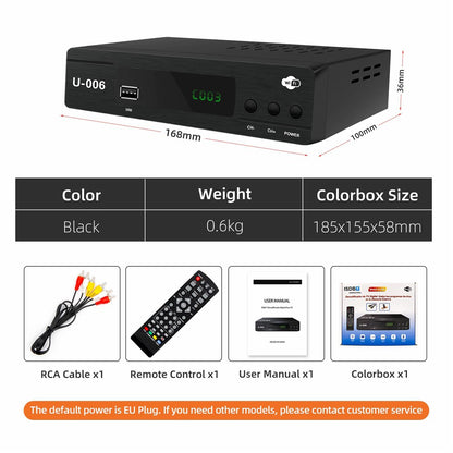 ISDB-T STB U-006 Home Smart TV Box Sunplus 1508C 1080P WiFi Set Top Box Media Player