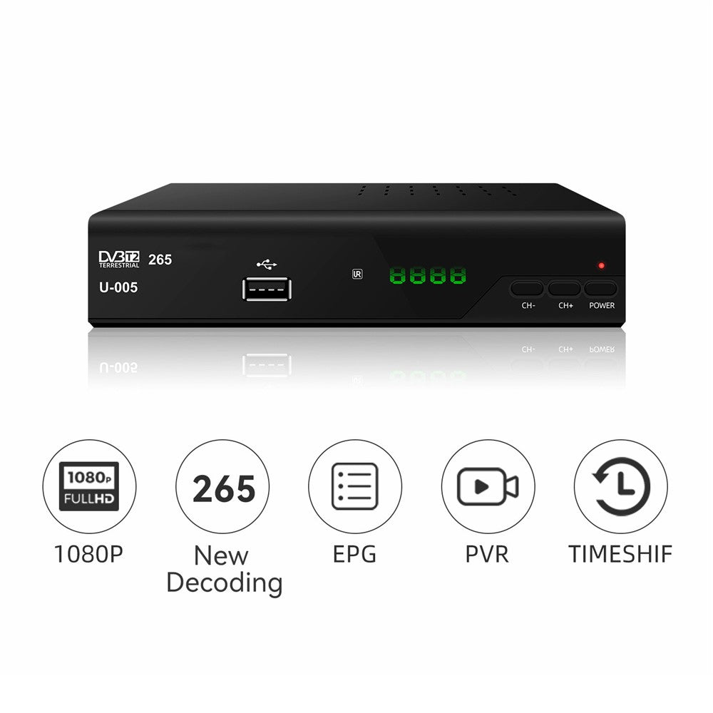 H265 DVB-T2 U-005 512MB 10Bit Smart Home TV Set-Top Box 1080P HD WiFi Media Player